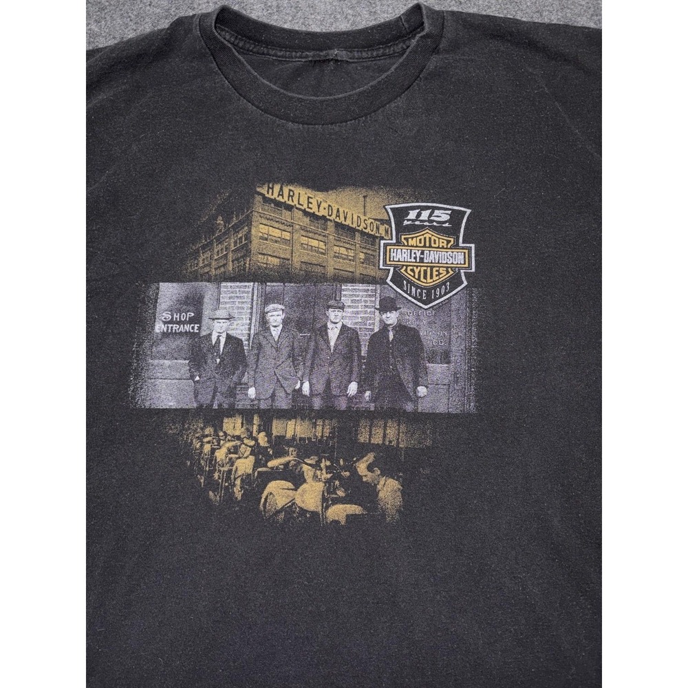 Harley Davidson Shirt Mens‎ XL Black 115th Anniversary Slidell LA Graphic Tee